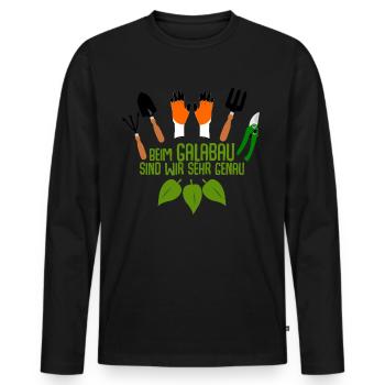 Galabauer Gartenbau Galabau Gärtner - Männer Premium Bio Langarmshirt - Schwarz - Vorne - Nico (187cm)
