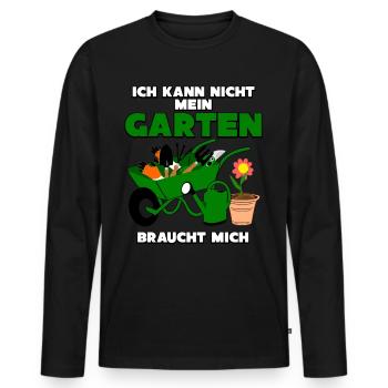 Galabauer Galabau Garten Gärtner - Männer Premium Bio Langarmshirt - Schwarz - Vorne - Nico (187cm)