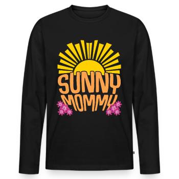 Soleil d’été Maman - T-shirt manches longues Premium bio Homme - noir - Devant - Nico (187cm)