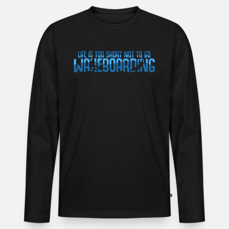 Wakeboard - Männer Premium Bio Langarmshirt - Schwarz