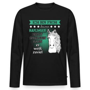Haflinger Reiten Reiter Witz Pferde - Männer Premium Bio Langarmshirt - Schwarz - Vorne - Nico (187cm)