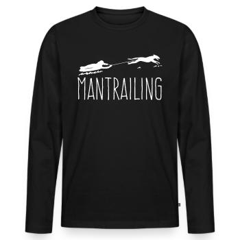 Mantrailing drôle mantrailer - T-shirt manches longues Premium bio Homme - noir - Devant - Nico (187cm)