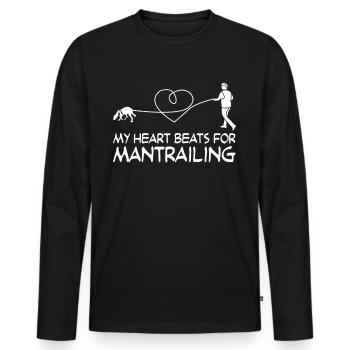 Mantrailer Dog Dogs Mantrailing - Men's Premium Organic Long Sleeve Shirt - black - Front - Nico (187cm)