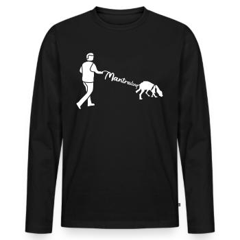 Mantrailing Leash Mantrailer Dogs - Men's Premium Organic Long Sleeve Shirt - black - Front - Nico (187cm)