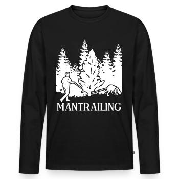 Mantrailing Mantrailer Dogs Forest Dog - Men's Premium Organic Long Sleeve Shirt - black - Front - Nico (187cm)