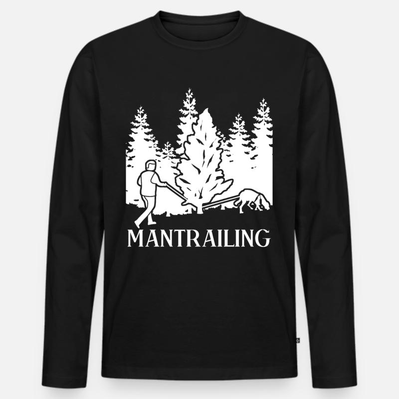 Mantrailing Mantrailer Hunde Wald Hund - Männer Premium Bio Langarmshirt - Schwarz