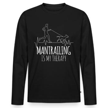 Mantrailing Therapy Mantrailer Dogs - Men's Premium Organic Long Sleeve Shirt - black - Front - Nico (187cm)