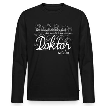 Doktortitel Doktorarbeit bester Doktor - Männer Premium Bio Langarmshirt - Schwarz - Vorne - Nico (187cm)