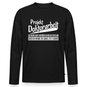 Doktortitel Doktorarbeit Doktor - Männer Premium Bio Langarmshirt - Schwarz - Vorne - Nico (187cm)