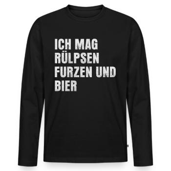 Vater Männer Vatertag Ehemann Bier Opa - Männer Premium Bio Langarmshirt - Schwarz - Vorne - Nico (187cm)