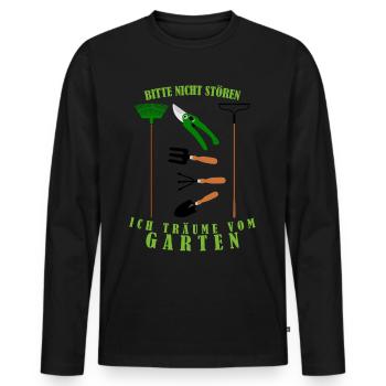 Galabauer Garten Gärtner Galabau - Männer Premium Bio Langarmshirt - Schwarz - Vorne - Nico (187cm)