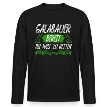 Galabau Galabauer Garten Gärtner - Männer Premium Bio Langarmshirt - Schwarz - Vorne - Nico (187cm)
