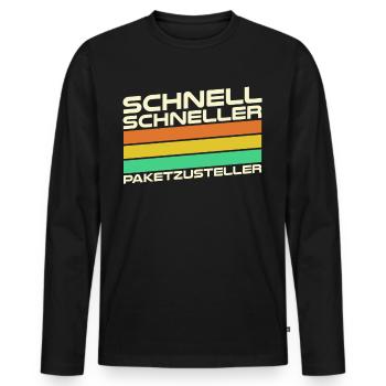 Paketbote Paketzusteller Paketdienst - Männer Premium Bio Langarmshirt - Schwarz - Vorne - Nico (187cm)
