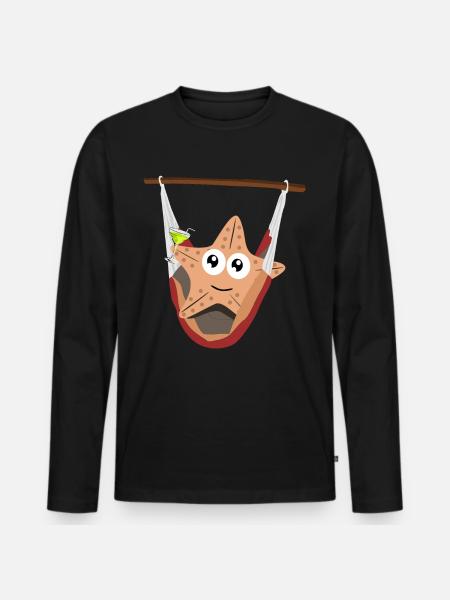 Starfish in hammock - Men's Premium Organic Long Sleeve Shirt - black
