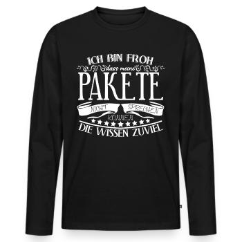 Paketzusteller Witz Paketbote - Männer Premium Bio Langarmshirt - Schwarz - Vorne - Nico (187cm)