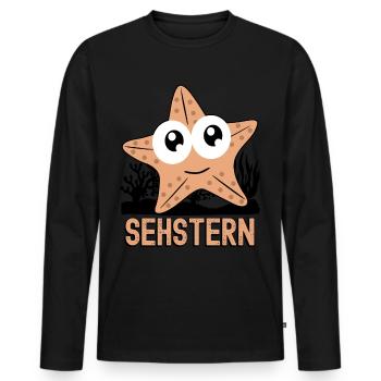Seestern Sehstern Seesterne - Männer Premium Bio Langarmshirt - Schwarz - Vorne - Nico (187cm)