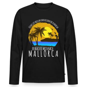 Majorca Party Holidays Palma - Men's Premium Organic Long Sleeve Shirt - black - Front - Nico (187cm)