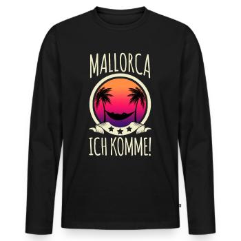 Mallorca Urlaub auf Palma - Männer Premium Bio Langarmshirt - Schwarz - Vorne - Nico (187cm)