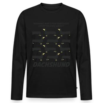 Dachshund Witz - Männer Premium Bio Langarmshirt - Schwarz - Vorne - Nico (187cm)