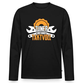 Tuner sind taktvoll Tuning - Männer Premium Bio Langarmshirt - Schwarz - Vorne - Nico (187cm)