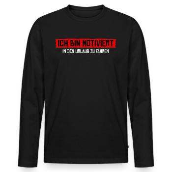 Urlaub Arbeit Sommerurlaub - Männer Premium Bio Langarmshirt - Schwarz - Vorne - Nico (187cm)