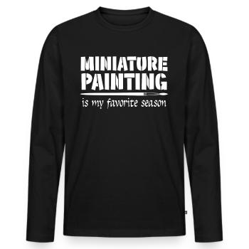Model Maker Brush Fabrication de modèles - T-shirt manches longues Premium bio Homme - noir - Devant - Nico (187cm)