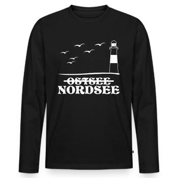 Nordsee Küste Strand Nordseeküste - Männer Premium Bio Langarmshirt - Schwarz - Vorne - Nico (187cm)