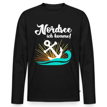 Nordsee Nordfriesland Nordseeküste - Männer Premium Bio Langarmshirt - Schwarz - Vorne - Nico (187cm)