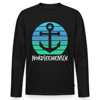 Nordsee Küste Nordseemensch Nordseeküste - Männer Premium Bio Langarmshirt - Schwarz - Vorne - Nico (187cm)