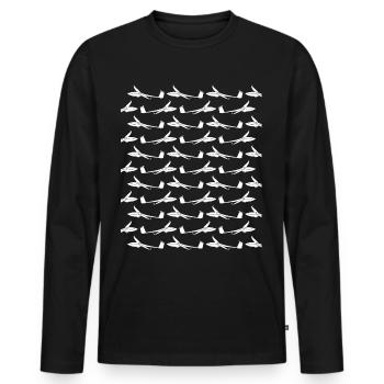 Gliders Gliders - Men's Premium Organic Long Sleeve Shirt - black - Front - Nico (187cm)
