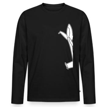 Pilote de planeur - T-shirt manches longues Premium bio Homme - noir - Devant - Nico (187cm)