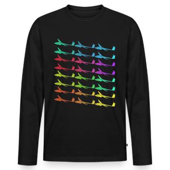 Glider Airplane Gliders - Men's Premium Organic Long Sleeve Shirt - black - Front - Nico (187cm)
