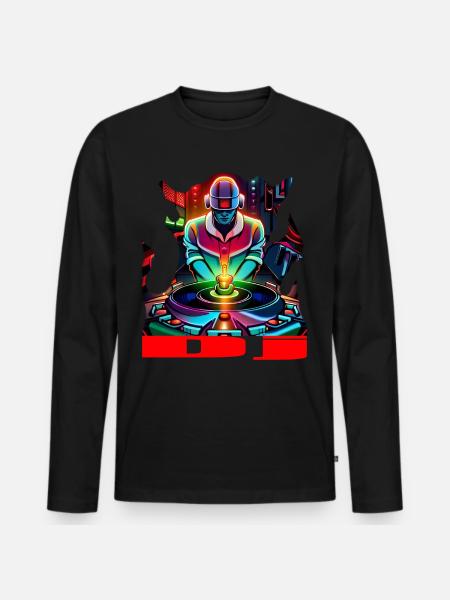 Dj - Men's Premium Organic Long Sleeve Shirt - black
