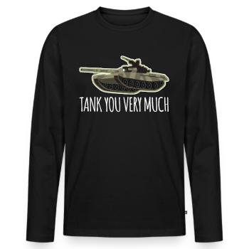 Panzer Spruch Kampfpanzer Panzerfahrer - Männer Premium Bio Langarmshirt - Schwarz - Vorne - Nico (187cm)