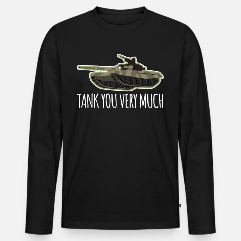 Panzer Spruch Kampfpanzer Panzerfahrer - Männer Premium Bio Langarmshirt - Schwarz