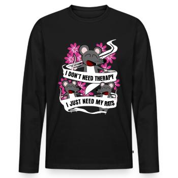 Rat Rat Owner Rats - Men's Premium Organic Long Sleeve Shirt - black - Front - Nico (187cm)