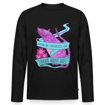 Le propriétaire de rats dit les rats - T-shirt manches longues Premium bio Homme - noir - Devant - Nico (187cm)