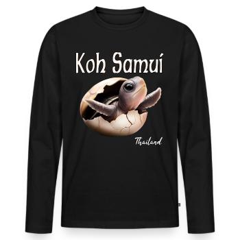 Koh Samui, Thaïlande - T-shirt manches longues Premium bio Homme - noir - Devant - Nico (187cm)