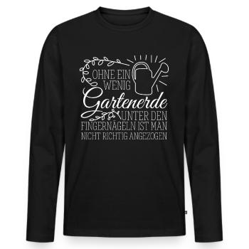 Garten Galabau Galabauer Gärtner - Männer Premium Bio Langarmshirt - Schwarz - Vorne - Nico (187cm)
