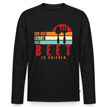 Garten Galabau Gärtner Galabauer - Männer Premium Bio Langarmshirt - Schwarz - Vorne - Nico (187cm)