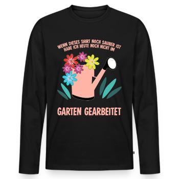 Garten Galabau Gärtner Galabauer - Männer Premium Bio Langarmshirt - Schwarz - Vorne - Nico (187cm)
