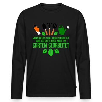 Galabau Gärtner Galabauer Garten - Männer Premium Bio Langarmshirt - Schwarz - Vorne - Nico (187cm)
