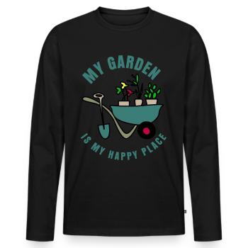 Galabau Gärtner Galabauer Gärtnerin - Männer Premium Bio Langarmshirt - Schwarz - Vorne - Nico (187cm)