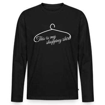 Shopping Shirt Hanger Shopping - Men's Premium Organic Long Sleeve Shirt - black - Front - Nico (187cm)