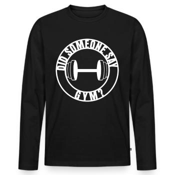 Fitness Sport Workout Gym - Men's Premium Organic Long Sleeve Shirt - black - Front - Nico (187cm)