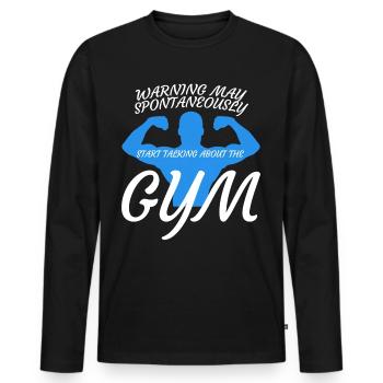 Gym Workout Musculation Fitness Sport - T-shirt manches longues Premium bio Homme - noir - Devant - Nico (187cm)
