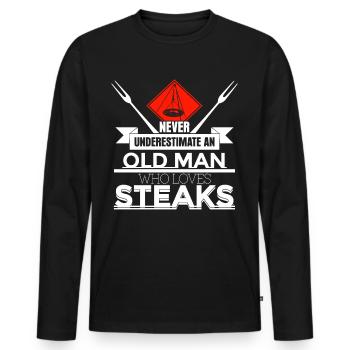 Grillen Grillmeister Barbecue Schwenken - Männer Premium Bio Langarmshirt - Schwarz - Vorne - Nico (187cm)