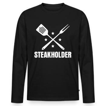 Grillen Steak Grill Barbecue Steaks - Männer Premium Bio Langarmshirt - Schwarz - Vorne - Nico (187cm)