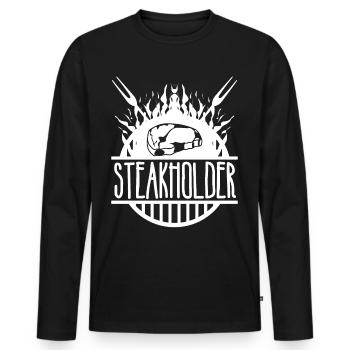 Grillen Steak Barbecue Grill Steaks - Männer Premium Bio Langarmshirt - Schwarz - Vorne - Nico (187cm)