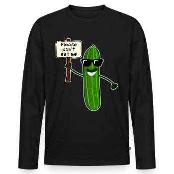 Gurke mit Sonnenbrille Gurken - Männer Premium Bio Langarmshirt - Schwarz - Vorne - Nico (187cm)